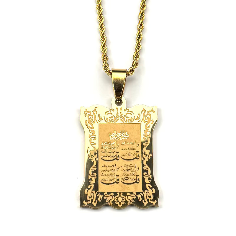 AFAWA Halskette Anhänger, Edelstahl, Gold, Unisex - Bild 2