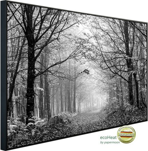 papermoon EcoHeat Infrarotheizung in Wald Schwarz und Weiss mit Matt-Effekt, App-Steuerung und Überhitzungsschutz - Bild 1