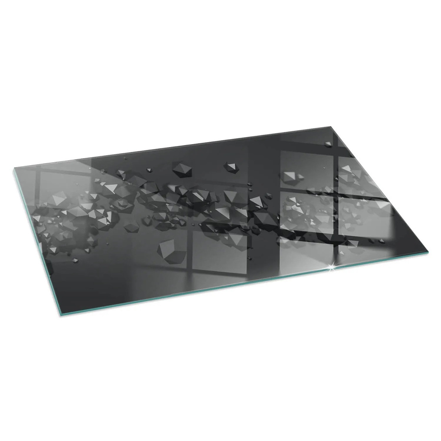 Tulup Kamin Glasplatte Abstrakte Wolke aus Feststoffen in Schwarz B/H: 140 x 70 cm - Bild 2