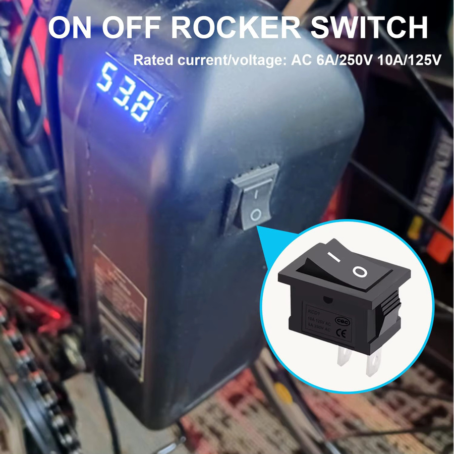 AOKIN 8er Set runde Kippschalter, 4-polig, schwarz, Ein/Aus, 6 A 250 V / 10 A 125 V AC - Bild 4