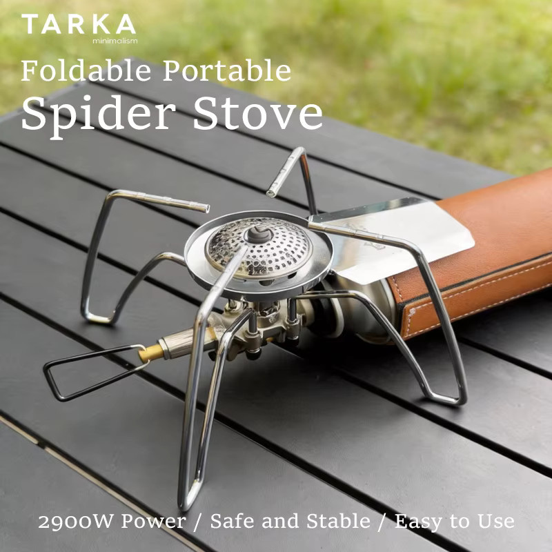 TARKA Spider Camping-Gaskocher in Silber, tragbarer Outdoor-Kocher für Reisen und Camping - Bild 2
