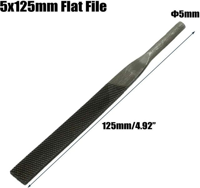 Pneumatische Flachluftfeile aus Stahl in Grau, Maße: Breite: 5 mm, Länge: 125 mm - Bild 1