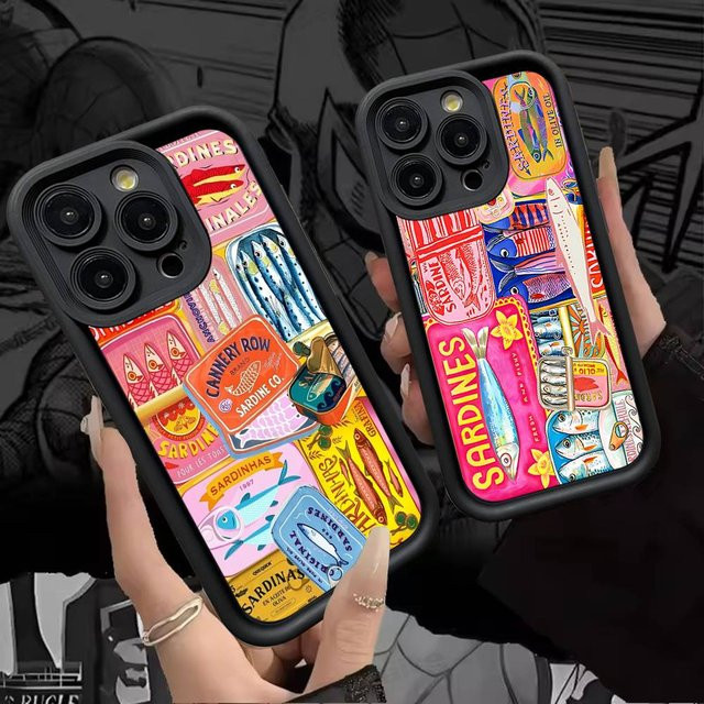 Potdemiel Handyhülle mit buntem Sardinen-Hummerfisch-Ozean Design für iPhone 11 bis iPhone 17 Pro Max Plus in Multicolour - Bild 1