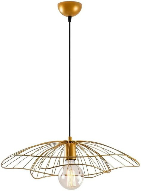 Opviq Pendelleuchte aus Metall in Gold, höhenverstellbar, E27, Höhe: 111 cm, Breite: 50 cm, Tiefe: 50 cm - Bild 1