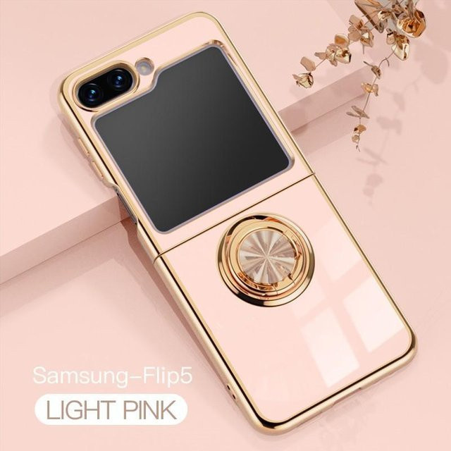 Samsung Schutzhülle mit magnetischer Ringbeschichtung für Galaxy Z Flip 5, Z Flip 4 und Z Flip 3 in Pink, TPU-Softcover Silikonhülle - Bild 1