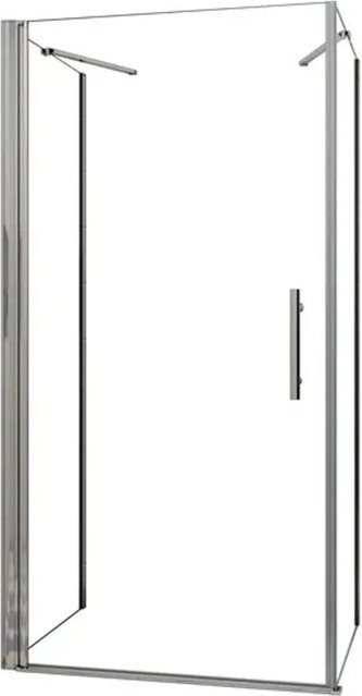 Duschparadies U-Duschkabine Eckdusche mit Schwingtür und Seitenwand aus 6mm Nano Glas, Farbe Transparent/Silber, B/T/H: 80 x 80 x 195 cm - Bild 1