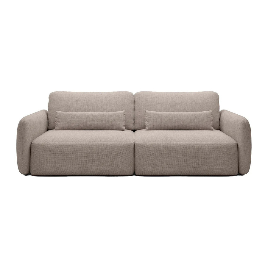Schlafsofa VOPOZA in Taupe mit Schlaffunktion und Stoffbezug, Breite: 238 cm - Bild 2