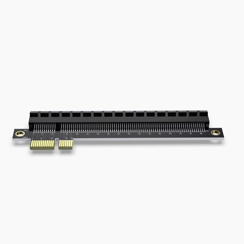 Haoyexin PCI-E X1 zu X16 Riser-Karte Grafikkarten-Adapter für 1U-Server, Schwarz - Bild 2