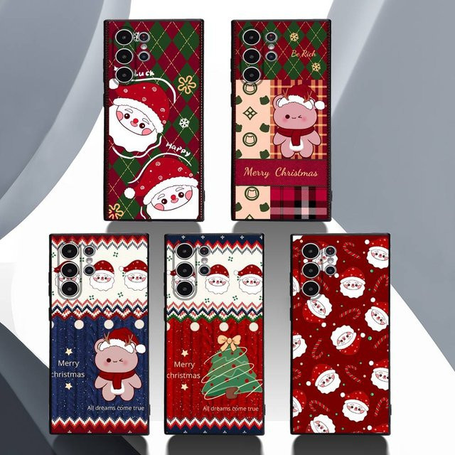 Frohe Weihnachten Neujahr Handytasche Frosted Soft Cover für Samsung Galaxy S25 S24 S23 S22 S21 S20 Ultra Plus in Multicolour - Bild 1