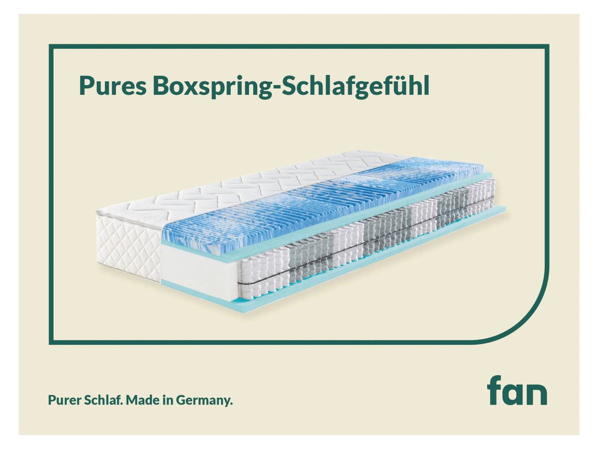 f.a.n. 7-Zonen-Taschenfederkern-Matratze Sweet H3 in Weiß, B: 140 cm, L: 190 cm - Bild 1