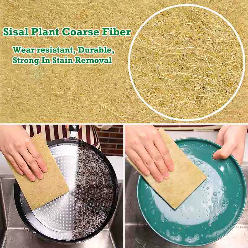 Meltset Sisal Küchenreinigungstuch aus Naturfasern, beige, 5 oder 10 Stück - Bild 2
