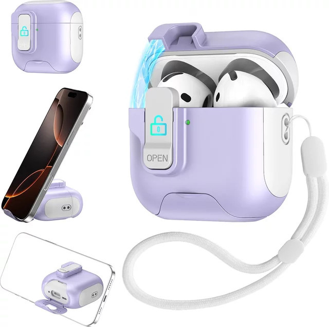 Magnetische Handyhülle für iPhone 4, 3 Pro, 2 und 1 Pro2 in Purple mit Trageband und Handyhalter - Bild 1