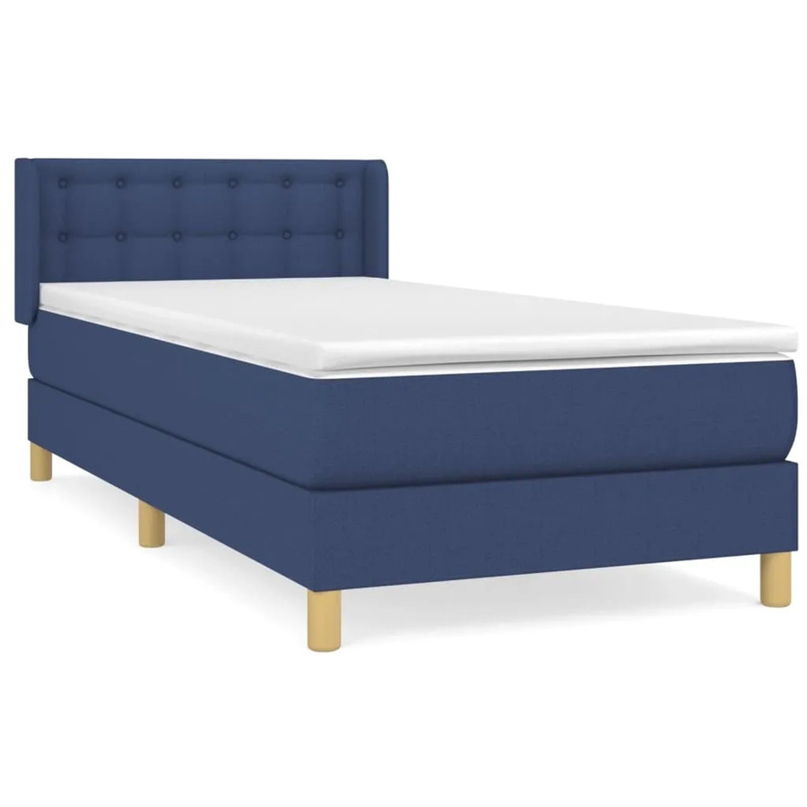 vidaXL Boxspringbett mit Matratze Blau, Hybrid-Bett mit Taschenfederkern, B/T/H: 80 x 200 x 103 cm - Bild 2