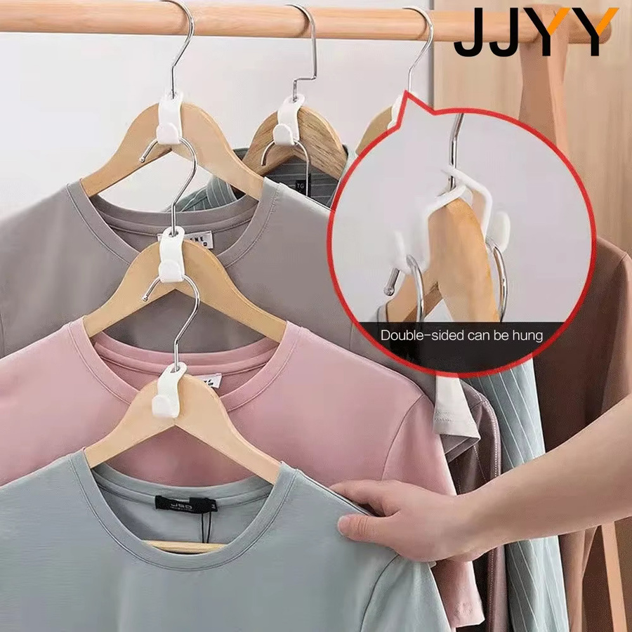Jjyy Kleiderbügel Aufsatz Haken Set aus Kunststoff, 6 Stück, Weiß, platzsparende Aufhängung für Kleiderschränke - Bild 6