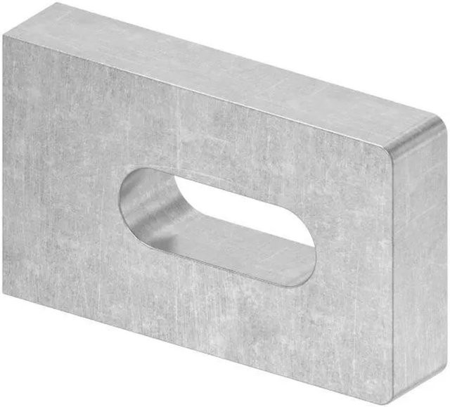 FeNau Anschweißlasche Eckig aus Stahl S235JR Roh in Silber, B/H/T: 50 x 30 x 10 mm mit Langloch 25 x 9 mm - Bild 1