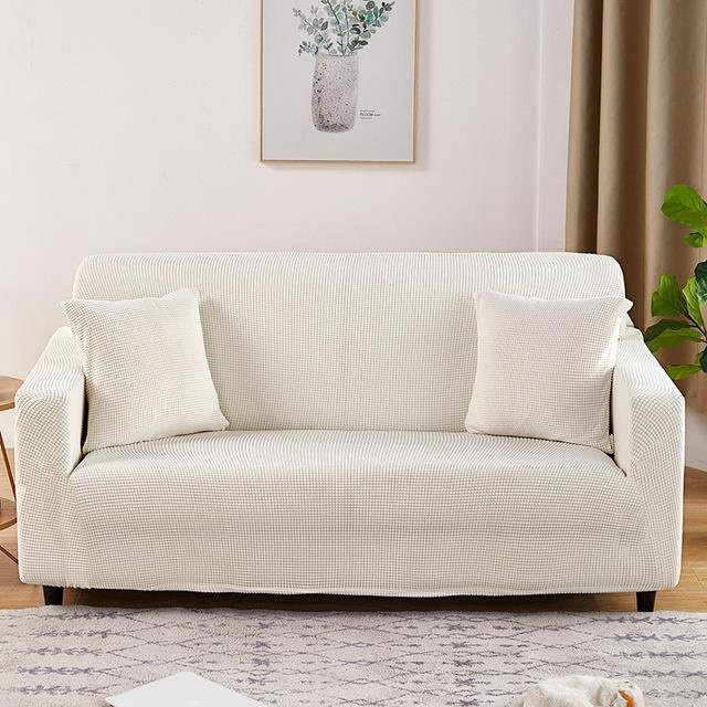 Elastischer Polarfleece Sofabezug für 1- bis 4-Sitzer und Ecksofas, Farbe: Weiß - Bild 1