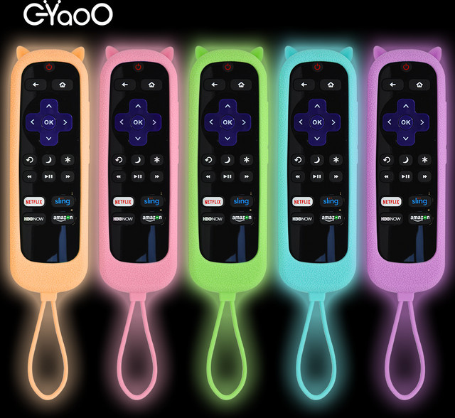 EYAOO Silikon Schutzhülle für Roku und TCL TV Streaming Stick Fernbedienung in Transparent und Blau - Bild 1