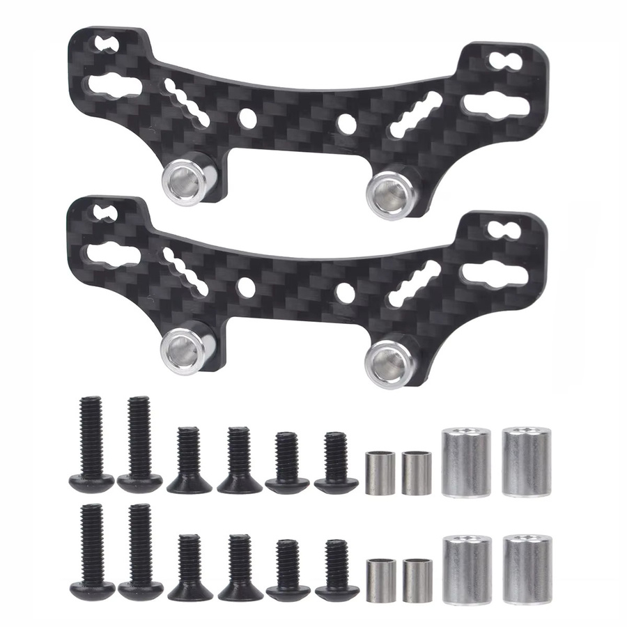 Tamiya Carbonfaser Stoßdämpferhalterungen vorne und hinten, 2-teiliges Set - Bild 6