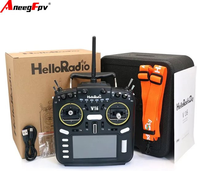 HelloRadio V16 Pro V16 V16 Max ELRS, 4-in-1 Multi EDGETX Hall Gimbals Fernsteuerung, black - Bild 1
