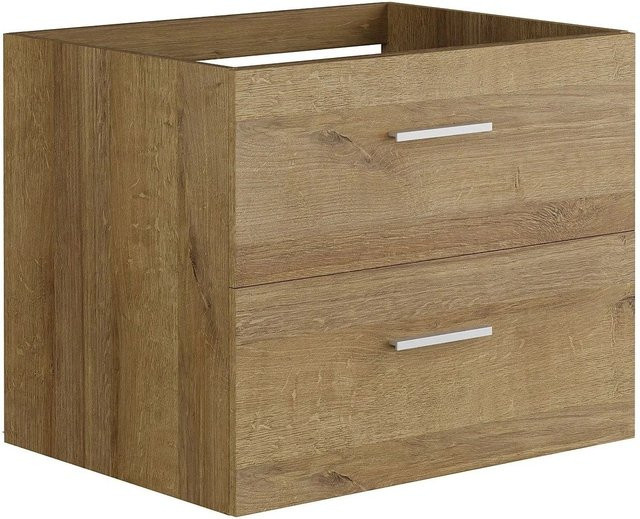 Vente-unique Waschbeckenunterschrank Kayla Wandmontiert in Beige und Braun, Breite: 60 cm - Bild 1