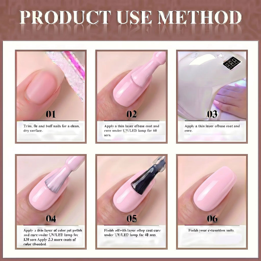 Visuatia Gel-Nagellack, hellrosa, glänzend - Bild 4