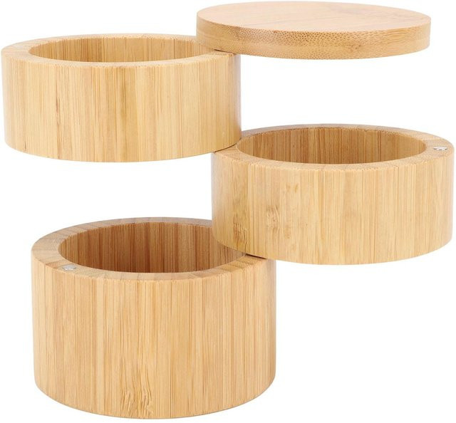 TOMTOP JMS Gewürzorganisator aus Bambusholz, 3-stöckiger Gewürzbehälter in Beige - Bild 1