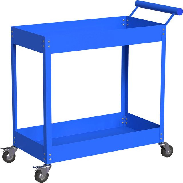 DURHAND Werkstattwagen Servante mit 2 Ebenen in Blau, Tragkraft 150 kg, B/T/H: 84,5 x 38 x 84,5 cm - Bild 1