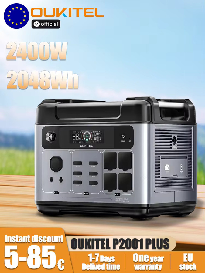 OUKITEL P2001E Plus Tragbares Kraftwerk mit 2400 W Ausgangsleistung und 2048 Wh Kapazität, LiFePO4 Akku für Outdoor, Camping und Backup-Stromversorgung - Bild 5