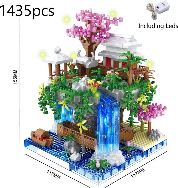 Yiran Sakura Schloss Baumhaus Pfirsichblütenteich Bausteine Set 6-12 Jahre - Bild 1