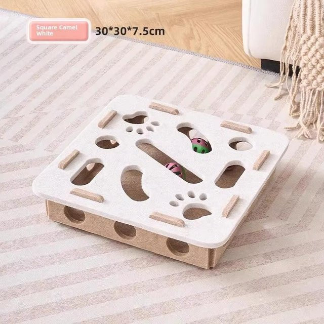 Amor Katzenpuzzle Spielzeug Filz Puzzlebox, weiß - Bild 1