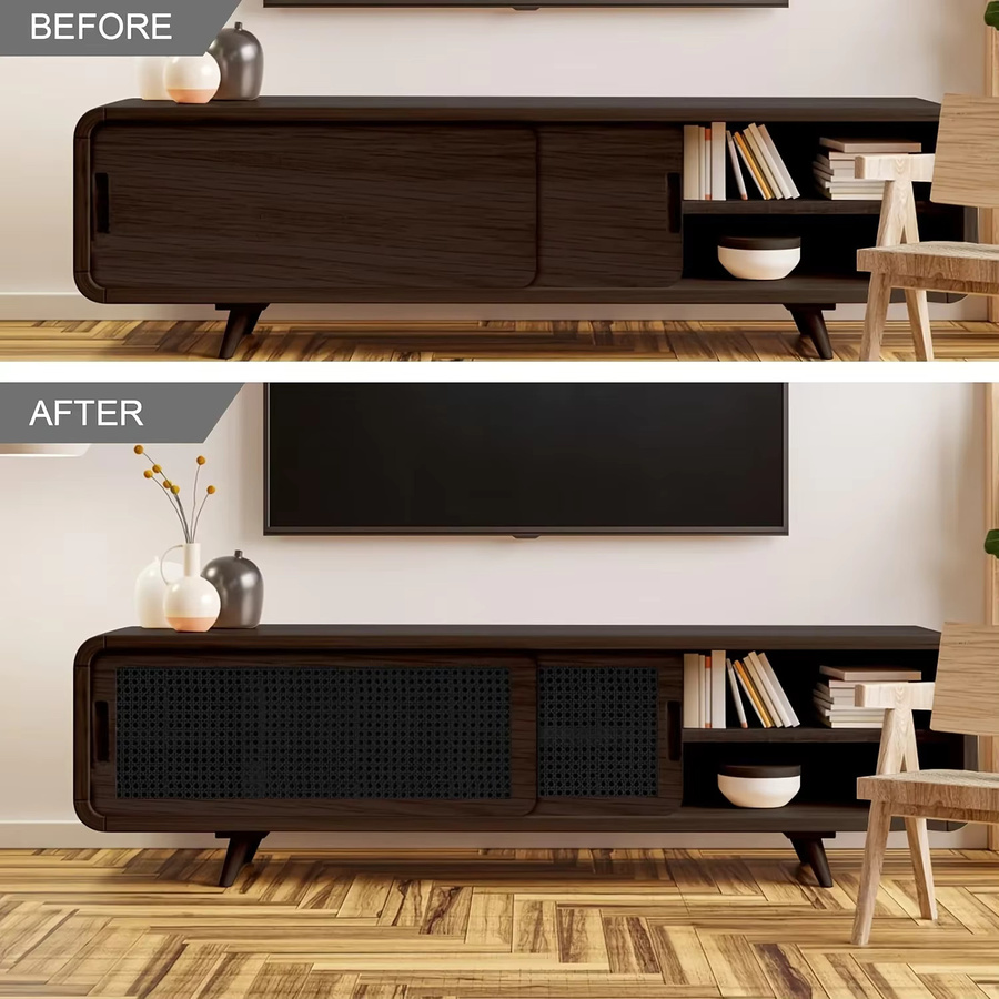 MOYU Kunststoff-Rattan-Rolle in Achteck-Form für Möbel und DIY-Projekte, Breite: 40 cm, Länge: 30 bis 500 cm - Bild 3