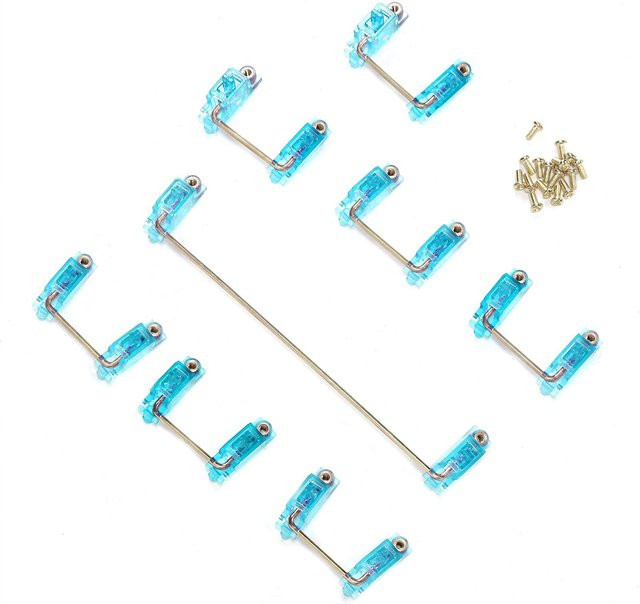 Honor Electronics Mechanischer Tastaturstabilisator mit goldenem Draht und bunten Tastenkappen-Zubehör in Gold und Transparent - Bild 1