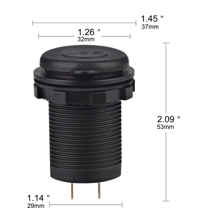 Dual USB Auto Ladegerät für Zigarettenanzünder 12V-24V mit LED-Anzeige in Schwarz - Bild 2