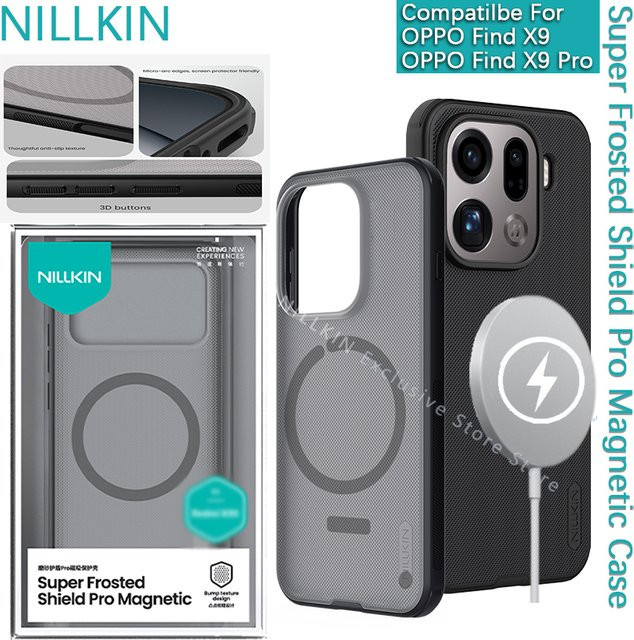 Nillkin Super Frosted Shield Pro Magnetische Hülle für OPPO Find X9 Pro in Schwarz - Bild 1