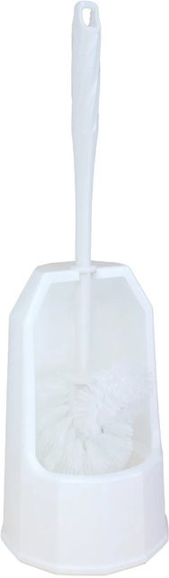 Bürstenmann WC-Garnitur mit Bürste aus Kunststoff in Weiß, B/T/H: 13,3 x 40,0 x 13,3 cm - Bild 1