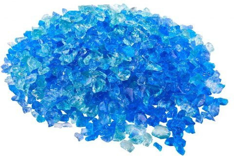 VEVOR Feuerglas reflektierend für Propangas-Feuerstellen und Kamine, 4,5 kg, 12-19 mm, Farben: Aquablau, Karibikblau und Aquagrün - Bild 1