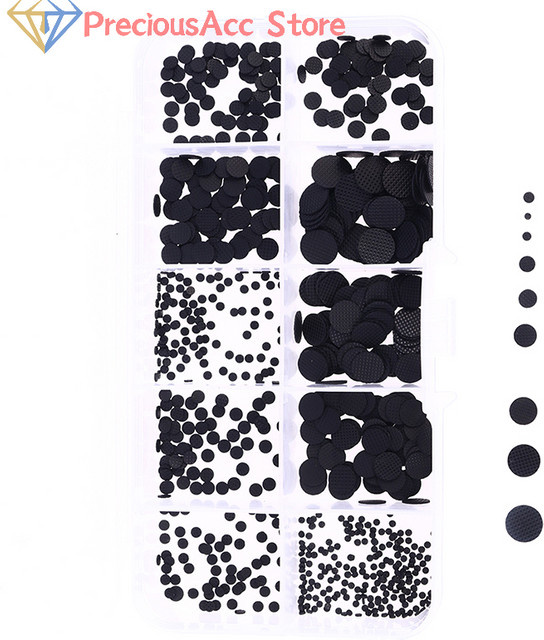 ZLinKJ Reparatur Kit mit 500 leitfähigen Gummi Pads in verschiedenen Größen für Tastaturen und IR-Fernbedienungen, Schwarz - Bild 1