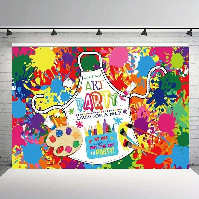Let's Paint Fotografie-Hintergrund im Aquarell- und Graffiti-Stil, Multicolor - Bild 1