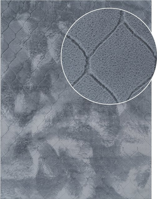 Fellteppich Lelystar in Anthrazit, orientalisch und diamantförmig, Breite: 60 cm, Länge: 100 cm - Bild 1