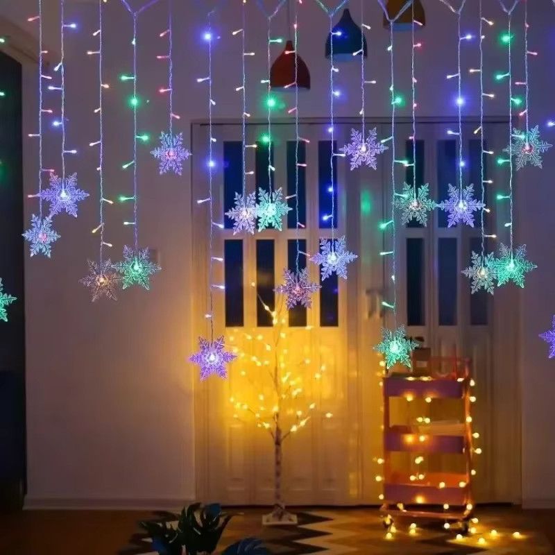 OKAL RED EAST LED Schneeflocke Lichterkette mit 8 Modi für Innen und Außen - Bild 3
