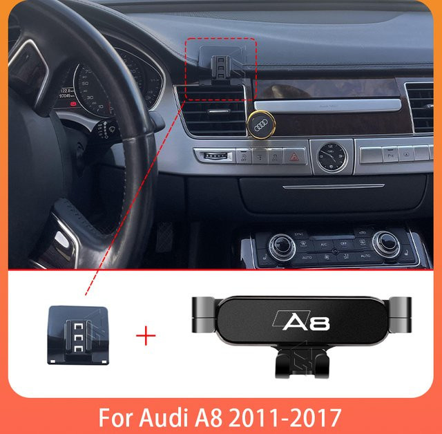 Handyhalterung für Audi A8 D3, GPS-Mobilhalterung in Schwarz - Bild 1