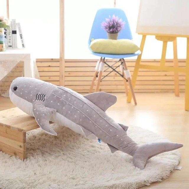 Yiran Health & Beauty Walhai Körperkissen, Plüsch, 75cm, Grau - Bild 1