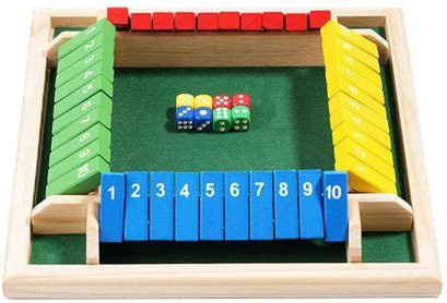 SUNJOY HOUSE Shut The Box Brettspiel, bunt, Holz - Bild 1