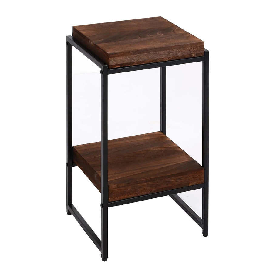 MCW Blumentisch K71 Beistelltisch aus MDF und Metall in Dunkelbraun, Höhe: 61 cm - Bild 2