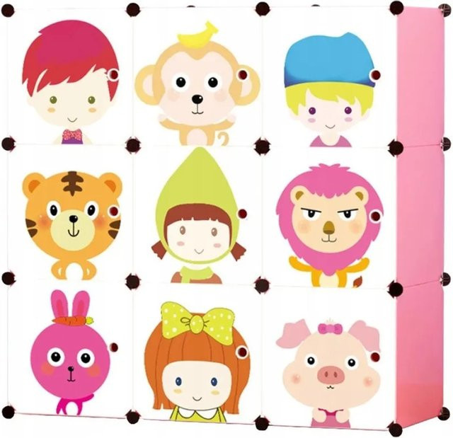 Rebiko Modularer Kleiderschrank für Kinder als Regal und Garderobe, Bunt, B/T/H: 110 x 36 x 110 cm - Bild 1