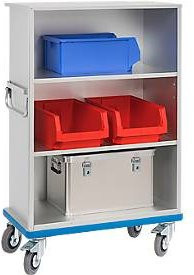 Schrankwagen GMÖHLING G®-Cup light in Weiß und Silber mit offener Front, 3 Etagen, bis 300 kg Traglast, Volumen ca. 460 l - Bild 1