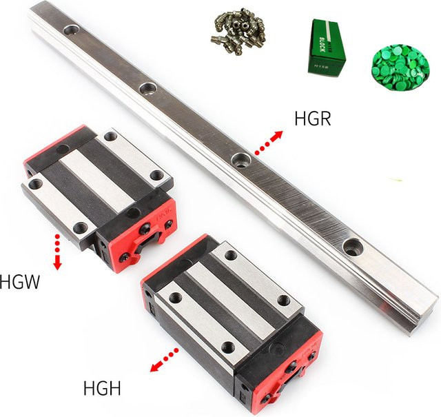 HIWIN Linearführungsschiene mit linearen Lagerblöcken HGR15 HGH15CA HGW15CC in Silber für CNC-Anwendungen - Bild 1