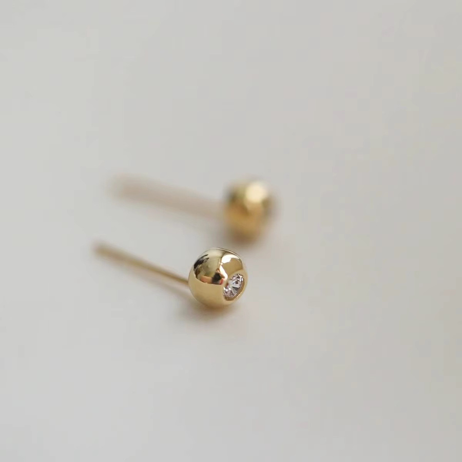 OBEAR Ohrstecker 925 Silber, 14K Vergoldet, Zirkonia, Damen - Bild 3