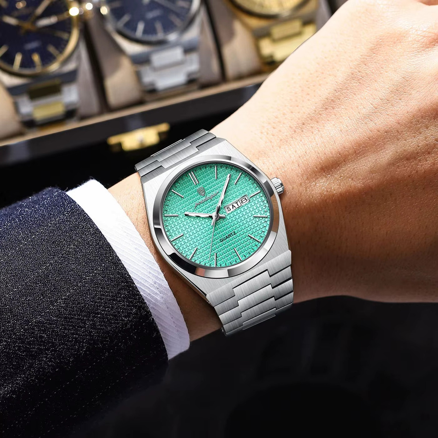 POEDAGAR Armbanduhr Edelstahl, Quarz, Herren - Bild 5