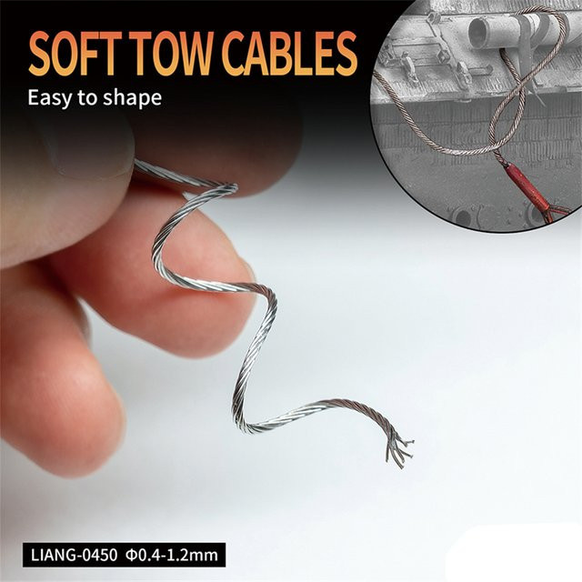 LIANG Flexibles Stahl-Abschleppkabel, Modellzubehör, 0,4 mm x 1 m - Bild 1